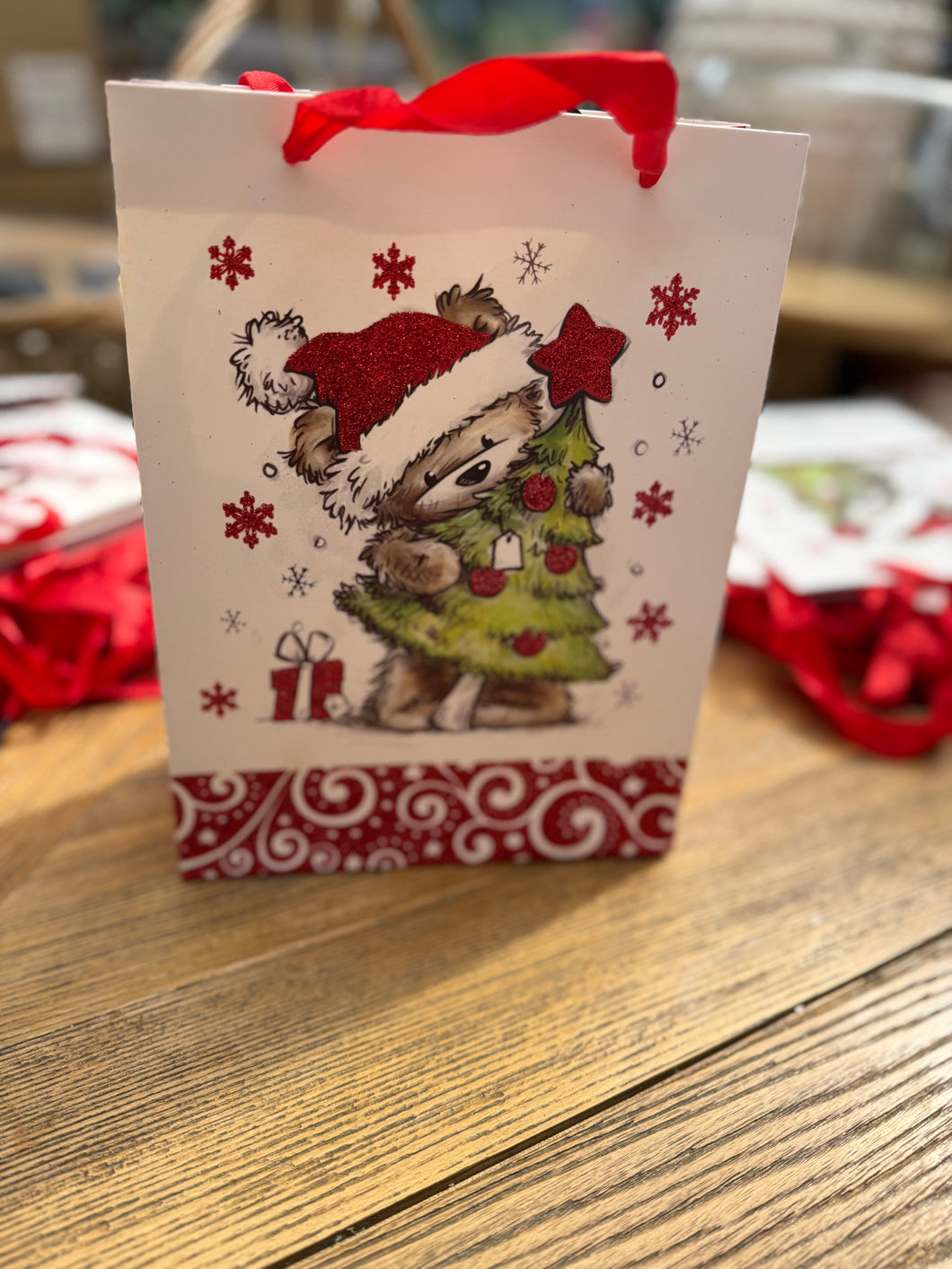 Christmas Tree & Teddy Bear Gift Bag