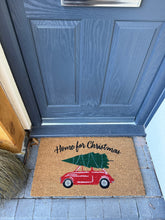Load image into Gallery viewer, Christmas Coir Doormat 40 x 70cm – Home for Christmas Red Car &amp; Tree