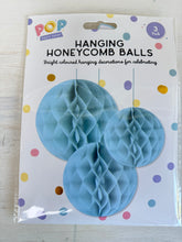 Load image into Gallery viewer, Pastel Honeycomb Hanging Decorations – 3 Pack Party Décor | Pretty Pound