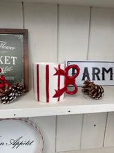Load image into Gallery viewer, Christmas Bow Handle Ceramic Mug – Red &amp; White Festive Coffee Cup