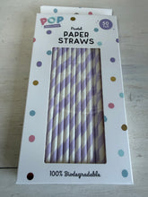 Load image into Gallery viewer, Pastel Paper Straws – 50 Pack Eco-Friendly Party Drink Straws | Pretty Pound