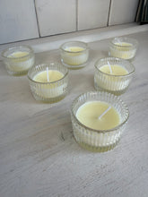 Load image into Gallery viewer, Ribbed Glass Tealight Holders with Tealights – 6 Pack Candle Set | Pretty Pound