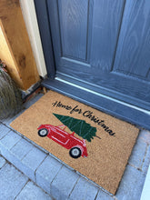 Load image into Gallery viewer, Christmas Coir Doormat 40 x 70cm – Home for Christmas Red Car &amp; Tree