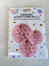 Load image into Gallery viewer, Pastel Honeycomb Hanging Decorations – 3 Pack Party Décor | Pretty Pound