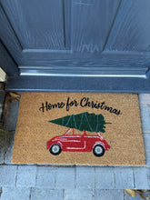Load image into Gallery viewer, Christmas Coir Doormat 40 x 70cm – Home for Christmas Red Car &amp; Tree