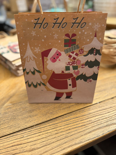 Christmas Santa Kraft Gift Bag