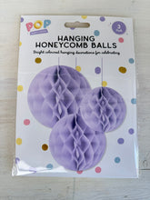 Load image into Gallery viewer, Pastel Honeycomb Hanging Decorations – 3 Pack Party Décor | Pretty Pound