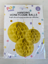 Load image into Gallery viewer, Pastel Honeycomb Hanging Decorations – 3 Pack Party Décor | Pretty Pound