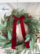 Load image into Gallery viewer, Christmas Wreath 50cm – Red Berry &amp; Velvet Bow Festive Door Wreath