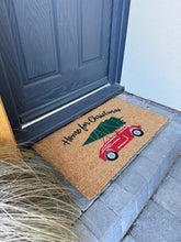 Load image into Gallery viewer, Christmas Coir Doormat 40 x 70cm – Home for Christmas Red Car &amp; Tree