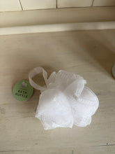 Load image into Gallery viewer, Exfoliating White Bath Ruffle – Shower &amp; Body Cleansing Sponge | Pretty Pound