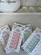 Load image into Gallery viewer, Pastel Paper Straws – 50 Pack Eco-Friendly Party Drink Straws | Pretty Pound