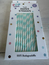 Load image into Gallery viewer, Pastel Paper Straws – 50 Pack Eco-Friendly Party Drink Straws | Pretty Pound