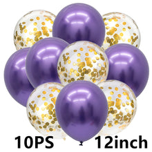 Load image into Gallery viewer, 14/10pcs Gold Sliver Latex Heart Valentine&#39;s Day Balloons Metallic Gender Reveal Globos Baby Shower Wedding Birthday Party Decor