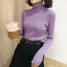 Load image into Gallery viewer, Turtleneck Sweater Womens 2024 Autumn Winter Tops Korean Slim Women Pullover Jumper Knitted Sweater Pull Femme Hiver Truien