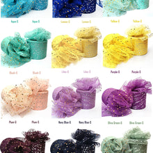 Load image into Gallery viewer, 25Yards 6cm Star Tulle Confetti Glitter Mesh Baking Cake Topper Tutu Pom Bow Soft Squine Organza DIY Wedding Birthday Decoration
