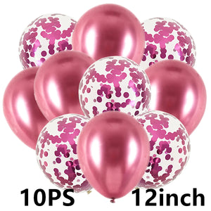 14/10pcs Gold Sliver Latex Heart Valentine's Day Balloons Metallic Gender Reveal Globos Baby Shower Wedding Birthday Party Decor