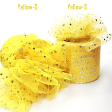 Load image into Gallery viewer, 25Yards 6cm Star Tulle Confetti Glitter Mesh Baking Cake Topper Tutu Pom Bow Soft Squine Organza DIY Wedding Birthday Decoration