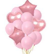 Load image into Gallery viewer, 14/10pcs Gold Sliver Latex Heart Valentine&#39;s Day Balloons Metallic Gender Reveal Globos Baby Shower Wedding Birthday Party Decor