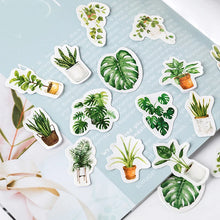 Load image into Gallery viewer, 45 Pcs/pack Green Potted Plant Decorative Washi Stickers Scrapbooking Stick  Diary Stationery Album Diy Children Stickers