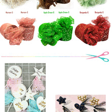 Load image into Gallery viewer, 25Yards 6cm Star Tulle Confetti Glitter Mesh Baking Cake Topper Tutu Pom Bow Soft Squine Organza DIY Wedding Birthday Decoration