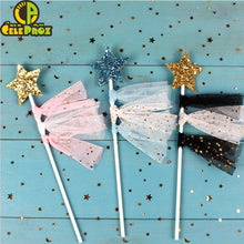 Load image into Gallery viewer, 25Yards 6cm Star Tulle Confetti Glitter Mesh Baking Cake Topper Tutu Pom Bow Soft Squine Organza DIY Wedding Birthday Decoration