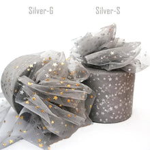 Load image into Gallery viewer, 25Yards 6cm Star Tulle Confetti Glitter Mesh Baking Cake Topper Tutu Pom Bow Soft Squine Organza DIY Wedding Birthday Decoration
