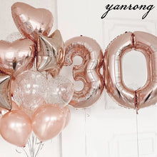 Load image into Gallery viewer, 14/10pcs Gold Sliver Latex Heart Valentine&#39;s Day Balloons Metallic Gender Reveal Globos Baby Shower Wedding Birthday Party Decor