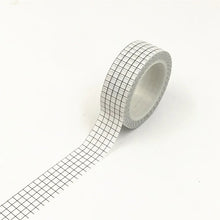 Load image into Gallery viewer, 15mm * 10m Black and White Adhesive Tape Japanese Washi Tape Decorative Tape DIY Scrapbook Paper Photo Album Masking Tape