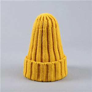 New Candy Colors Winter Women Knitted Hat Warm Soft Trendy Kpop Style Wool Beanie Elegant All-match Cap