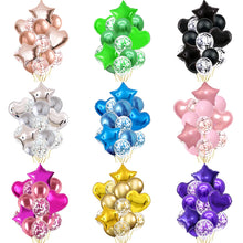 Load image into Gallery viewer, 14/10pcs Gold Sliver Latex Heart Valentine&#39;s Day Balloons Metallic Gender Reveal Globos Baby Shower Wedding Birthday Party Decor
