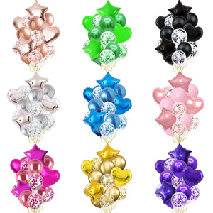 14/10pcs Gold Sliver Latex Heart Valentine's Day Balloons Metallic Gender Reveal Globos Baby Shower Wedding Birthday Party Decor