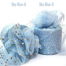 Load image into Gallery viewer, 25Yards 6cm Star Tulle Confetti Glitter Mesh Baking Cake Topper Tutu Pom Bow Soft Squine Organza DIY Wedding Birthday Decoration