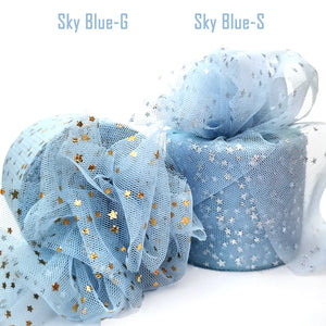 25Yards 6cm Star Tulle Confetti Glitter Mesh Baking Cake Topper Tutu Pom Bow Soft Squine Organza DIY Wedding Birthday Decoration