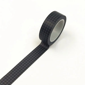 15mm * 10m Black and White Adhesive Tape Japanese Washi Tape Decorative Tape DIY Scrapbook Paper Photo Album Masking Tape