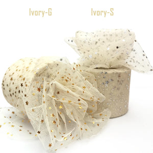 25Yards 6cm Star Tulle Confetti Glitter Mesh Baking Cake Topper Tutu Pom Bow Soft Squine Organza DIY Wedding Birthday Decoration