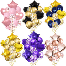 Load image into Gallery viewer, 14/10pcs Gold Sliver Latex Heart Valentine&#39;s Day Balloons Metallic Gender Reveal Globos Baby Shower Wedding Birthday Party Decor