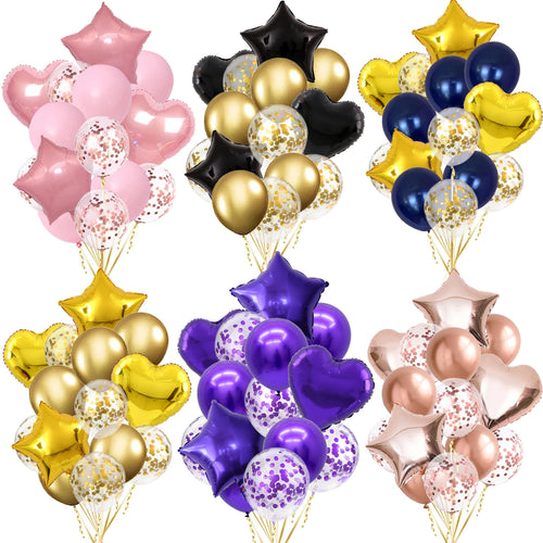 14/10pcs Gold Sliver Latex Heart Valentine's Day Balloons Metallic Gender Reveal Globos Baby Shower Wedding Birthday Party Decor