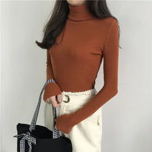Load image into Gallery viewer, Turtleneck Sweater Womens 2024 Autumn Winter Tops Korean Slim Women Pullover Jumper Knitted Sweater Pull Femme Hiver Truien