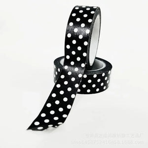 15mm * 10m Black and White Adhesive Tape Japanese Washi Tape Decorative Tape DIY Scrapbook Paper Photo Album Masking Tape