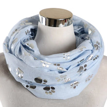 Load image into Gallery viewer, Paw Print Scarf: Fashion Foil Sliver White Pink Black Cat Dog Paw Scarf For Pet Dog Gifts Scarves