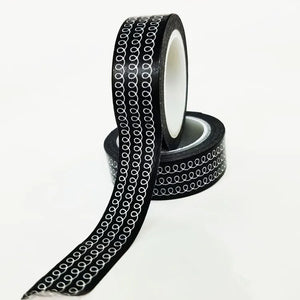 15mm * 10m Black and White Adhesive Tape Japanese Washi Tape Decorative Tape DIY Scrapbook Paper Photo Album Masking Tape