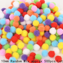 Load image into Gallery viewer, Hot 100-500Pcs/lot Mixed Soft Round Shaped Pompom Balls Fluffy Pom Pom For Kids DIY Garment Handcraft 10mm/15mm/20mm/25mm/30mm