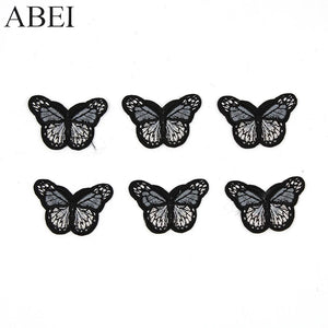 10pcs/lot Butterfly Stickers Clothes Jeans Iron Patches Diy Appliqued for Bags Shoes Handmade Sweater appliques Motif Badge