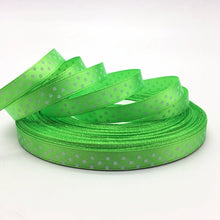 Load image into Gallery viewer, 5yards/lot 3/8&quot;(10mm) Dots Satin Ribbon Printed Polyester Ribbon DIY Bow Hair Wedding Handmade Materials