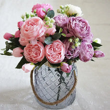 Load image into Gallery viewer, 2018 Silk Rose Peony Artificial Flowers Beautiful Flores Bouquet for Wedding Party Home Decoration Mariage Fake Flowers A49B25