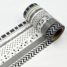 Load image into Gallery viewer, 15mm * 10m Black and White Adhesive Tape Japanese Washi Tape Decorative Tape DIY Scrapbook Paper Photo Album Masking Tape