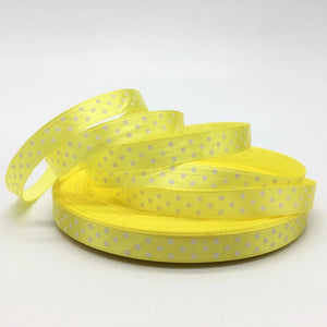 5yards/lot 3/8"(10mm) Dots Satin Ribbon Printed Polyester Ribbon DIY Bow Hair Wedding Handmade Materials