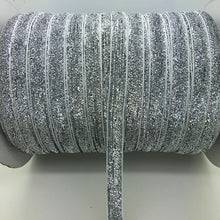 Load image into Gallery viewer, 5 yards 3/8 &quot;10mm Glitter Velvet Ribbon Headband Clips Bow Decoration Pick Colors