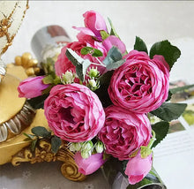 Load image into Gallery viewer, 2018 Silk Rose Peony Artificial Flowers Beautiful Flores Bouquet for Wedding Party Home Decoration Mariage Fake Flowers A49B25